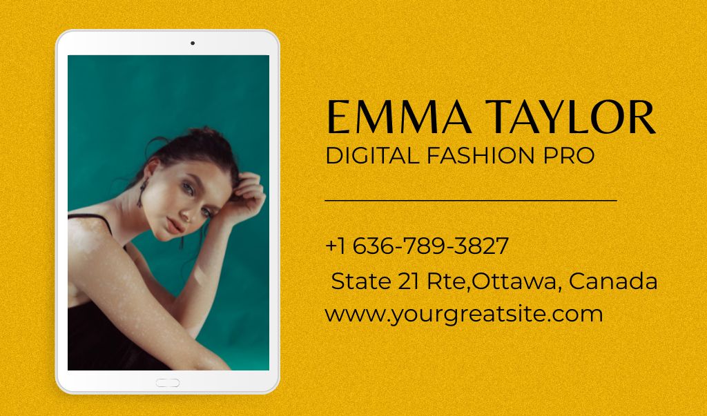 Beautiful Woman on Phone Screen Business card – шаблон для дизайна