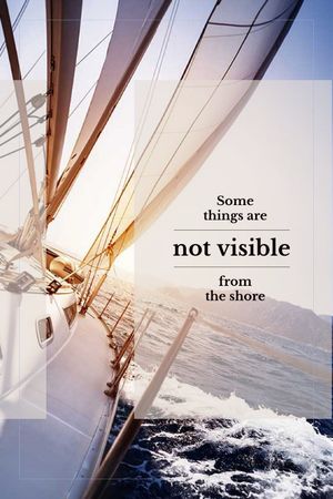 Platilla de diseño White Yacht in Sea with Inspirational Quote Tumblr