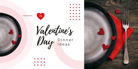 St. Valentine's Day festive table setting Image Design Template