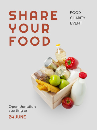 Food Charity Event Poster 36x48in Design Template