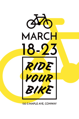 Cycling Event announcement with simple Bicycle Icon Pinterest Šablona návrhu