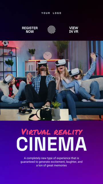 Virtual Reality Cinema Announcement TikTok Video Modelo de Design