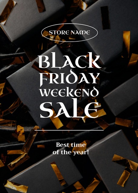 Black Friday Holiday Sale Announcement Flayer Design Template