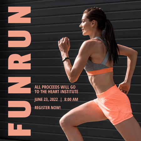 Image of Running Woman Athlete Instagram Design Template