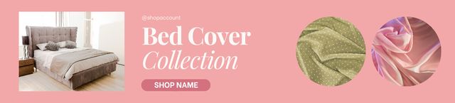Ad of Bed Cover Collection Ebay Store Billboardデザインテンプレート