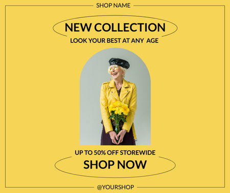 New Fashion Collection For Seniors Sale Offer Facebook Design Template