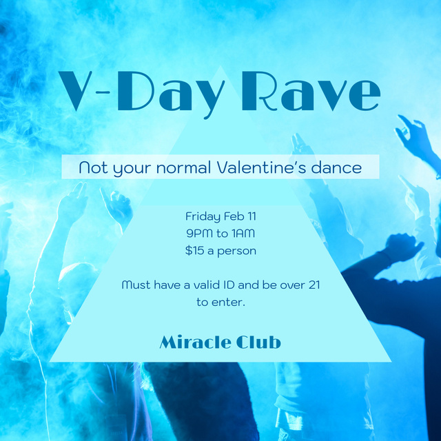 Valentine's Day Party Announcement with Dancing Crowd Instagram – шаблон для дизайну