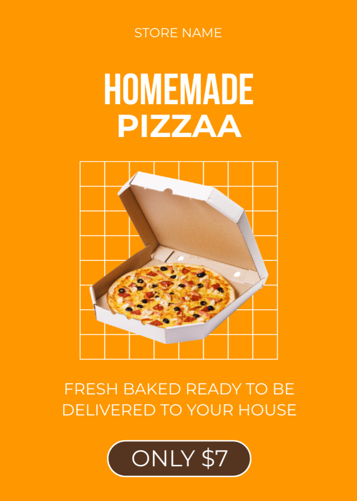 Offer Prices for Homemade Pizza Flayer Πρότυπο σχεδίασης