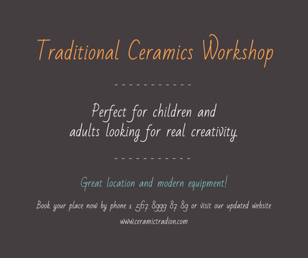 Traditional Ceramics Workshop promotion Facebook Design Template