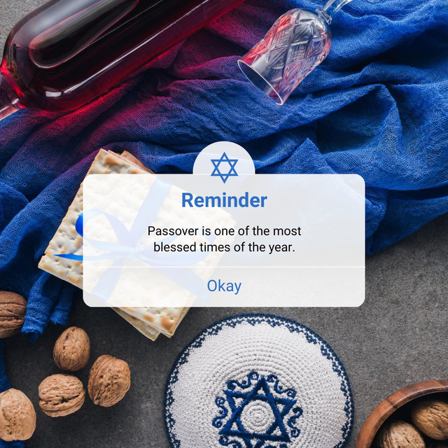 Designvorlage Festive Reminder of Passover für Instagram