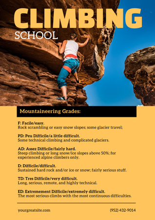Climbing School Ad Poster A3 – шаблон для дизайну