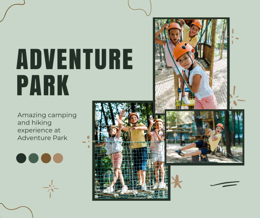 Designvorlage Rope Adventure Park for Kids für Facebook