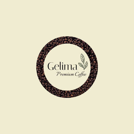 Modèle de visuel Grains de café et mélanges - Logo