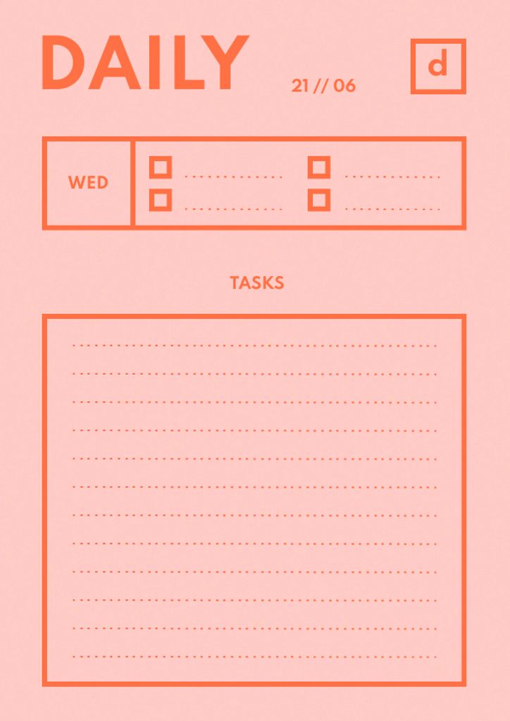 Daily Tasks Planner Schedule Planner Design Template