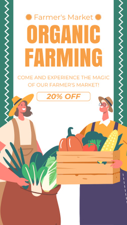Designvorlage Cheerful Farmers Selling Vegetables at Market für Instagram Story