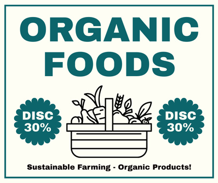 Platilla de diseño Organic Farming Discount with Cart Facebook