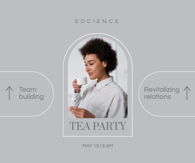 Tea Party Announcement Facebook Design Template