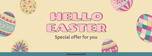 Ontwerpsjabloon van Facebook cover van Special Offer on Easter Holiday Day