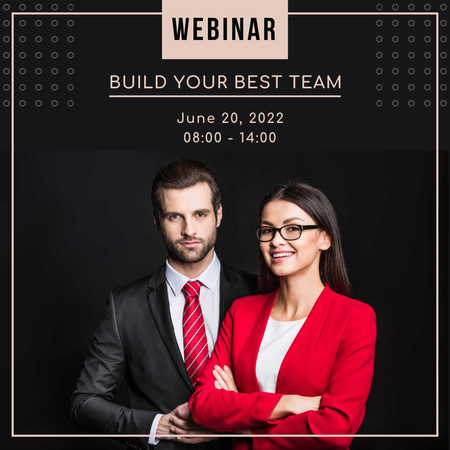 Template di design Webinar on Team Building and Management Instagram AD