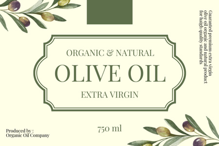 Extra Virgin Olive Oil Label Tasarım Şablonu