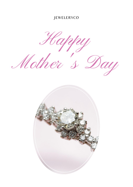 Offer of Jewelry with Stones on Mother's Day Postcard 5x7in Vertical Design Template