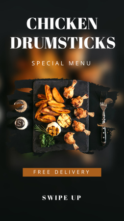 Template di design Chicken Wings Special Menu Offer Instagram Video Story