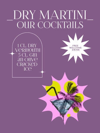 Designvorlage Martini cocktail für Poster US