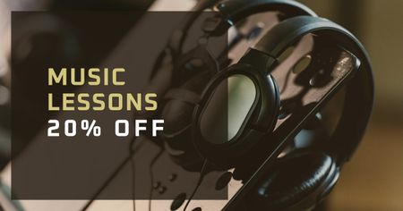 Music Lessons Discount Offer Facebook AD Design Template