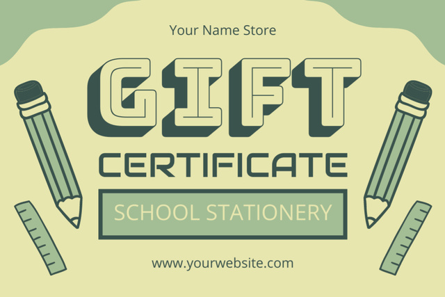 Gift Voucher for Stationery Gift Certificate Πρότυπο σχεδίασης