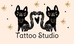 Tattoo Studio Service Offer With Cute Cats