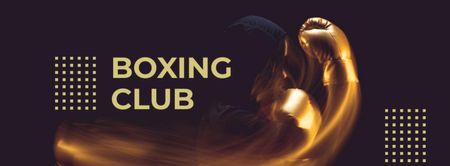 Boxing Club Ad with Boxer in gloves Facebook cover Design Template