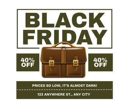 Low Price on Bags in Black Friday Facebook Design Template