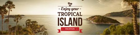 Exotic tropical island vacation Twitter Design Template