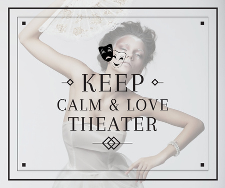 Plantilla de diseño de Citation about love to theater Large Rectangle 