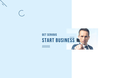 Platilla de diseño Startup Motivation with Confident Businessman Youtube