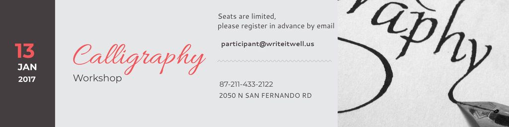 Calligraphy workshop Invitation Twitter – шаблон для дизайну