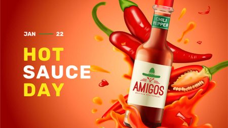 Hot chili sauce day celebration FB event cover Design Template