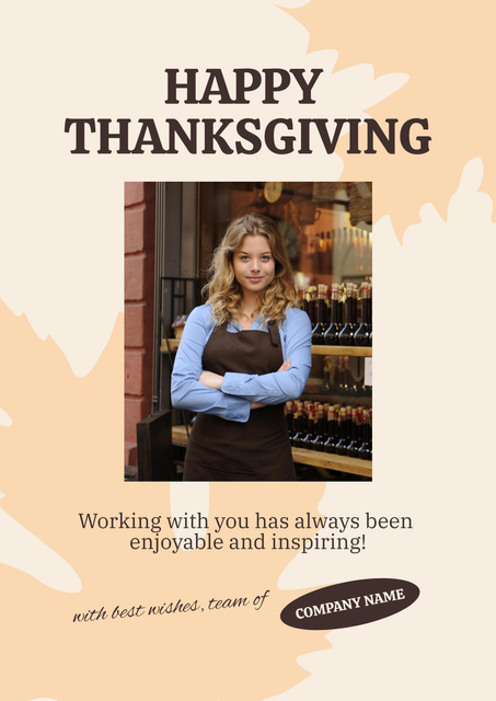 Thanksgiving Holiday Greeting from winery Poster Design Template