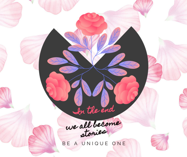 Wise Words with Flowers Facebook Design Template