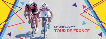 Designvorlage Tag der offenen Tür der Tour de France für Facebook cover