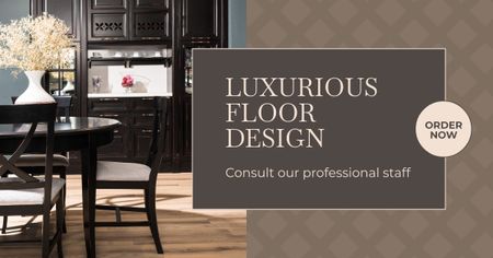 Reklama na luxusní podlahový design se stylovým interiérem Facebook AD Šablona návrhu