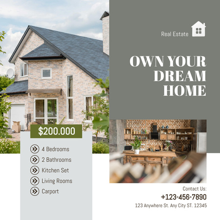 Real Estate Promotion with Modern House Instagram Design Template