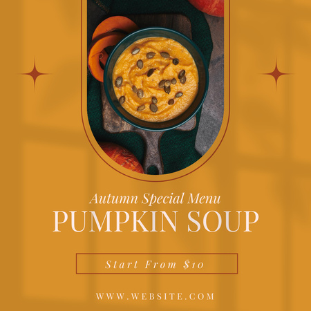 Modèle de visuel Autumn Pumpkin Soup Offer - Instagram