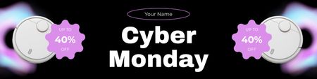 Cyber Monday Discounts on Robotic Vacuum Cleaners Twitter Design Template