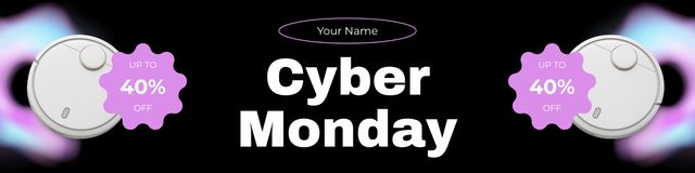 Designvorlage Cyber Monday Discounts on Robotic Vacuum Cleaners für Twitter