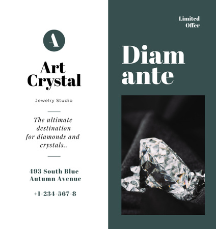 Diamond Jewelry Store Advertisement Brochure Din Large Bi-fold Design Template