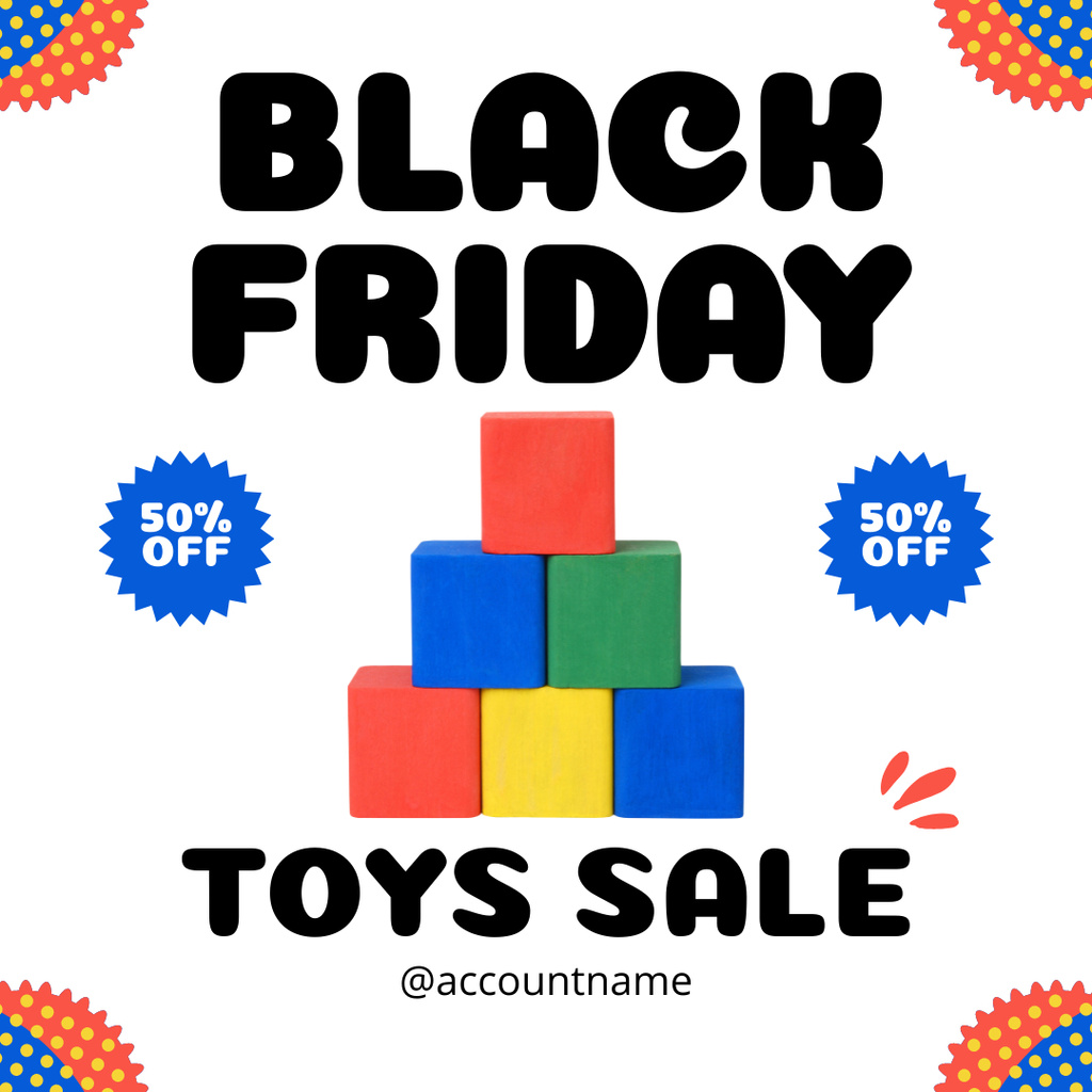 Black Friday Sale of Toys Instagram Πρότυπο σχεδίασης