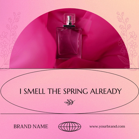 Designvorlage Frühlings-Parfüm-Verkaufsangebot in Pink für Animated Post
