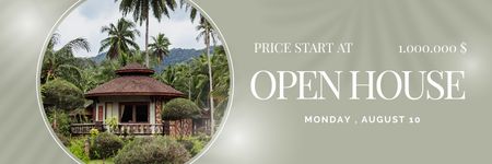 Template di design Property Sale Announcement with Exotic House Email header