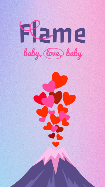 Designvorlage Valentine's Day Greeting with Volcano of Hearts für Instagram Story